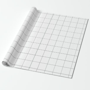 Windowpane Check Grid (black/white) Wrapping Paper