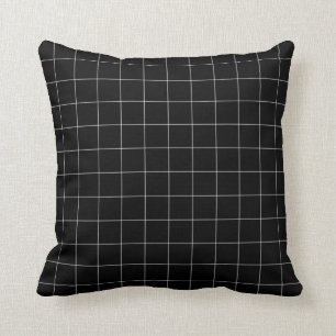 Windowpane Check Grid (white/black) Cushion