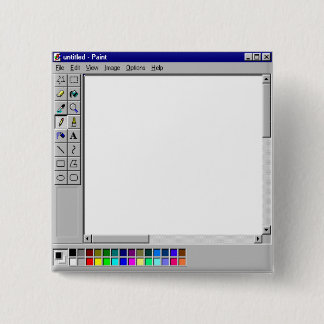 Windows 95 MS Paint 15 Cm Square Badge