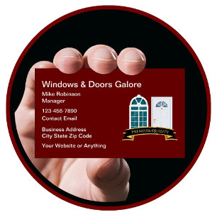 Windows And Doors Construction Business Cards