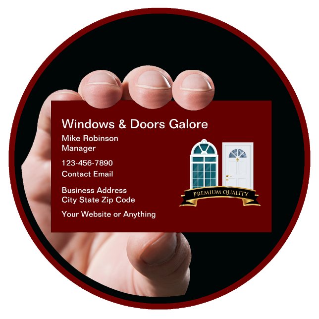 Windows And Doors Construction Business Cards (Creator Uploaded)