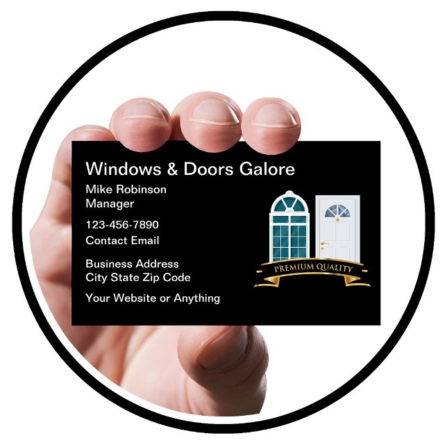 Windows And Doors Construction Business Cards (Creator Uploaded)