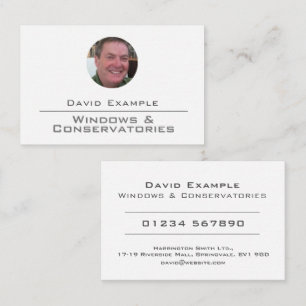 Windows & Conservatories with Photo of Holder Business Card