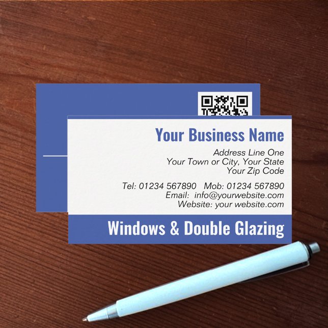 Windows & Double Glazing QR Code Business Card (Creator Uploaded)