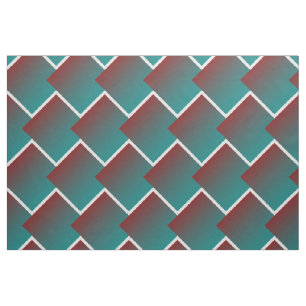 Windows in teal burgundy white fabric