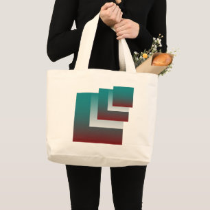 Windows in teal burgundy white large tote bag