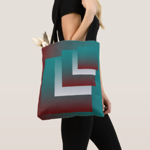 Windows in teal burgundy white tote bag