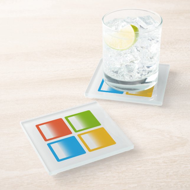 Windows OS Microsoft Glass Coaster (Angled)