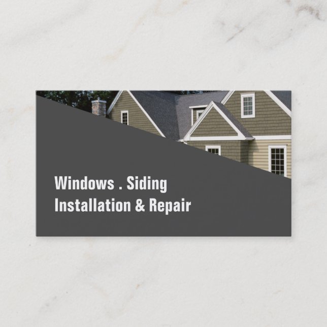 Windows Siding Contractor Construction Business Card (Front)