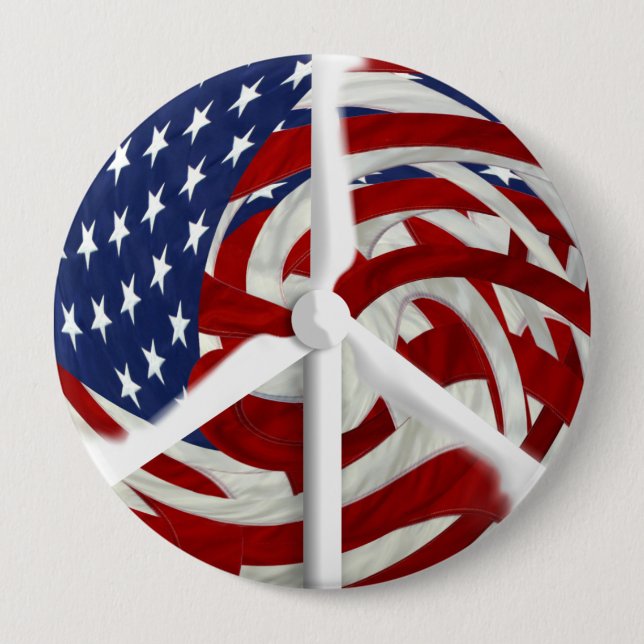 Windpeace Button, 4" 10 Cm Round Badge (Front)