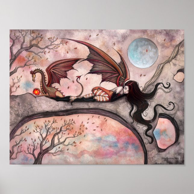 Winds of Autumn Gothic Dragon Fairy Vampire Poster (Front)
