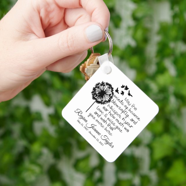 Winds of Heaven Personalized Memorial Keychain (Hand)