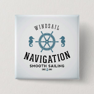 Windsail Navigation Poster 15 Cm Square Badge