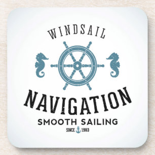 Windsail Navigation Poster Coaster