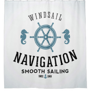 Windsail Navigation Poster Shower Curtain
