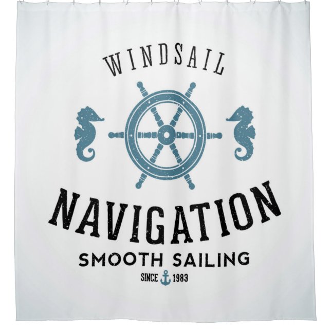 Windsail Navigation Poster Shower Curtain (Front)
