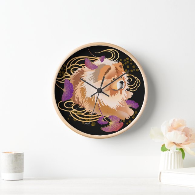 WINDSONG  Chow Wall Clock wood frame 3 colours (Home)