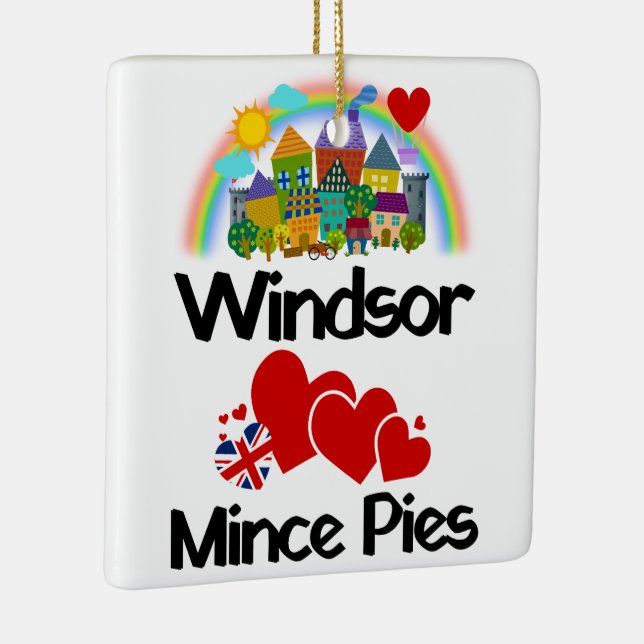 Windsor, Berkshire UK Loves Mince Pies Ceramic Ornament (Right)