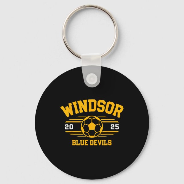 Windsor Blue Devils Soccer Byll 2025  Key Ring (Front)