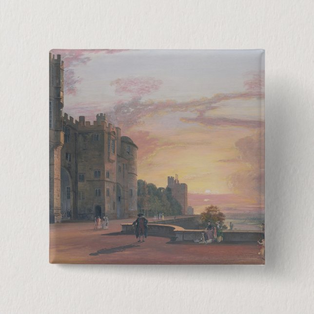 Windsor Castle: North Terrace looking west at suns 15 Cm Square Badge (Front)
