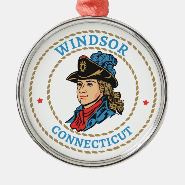 Windsor Connecticut Colonial Metal Tree Decoration (Front)