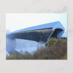 Windsor Cornish Covered Bridge in Fog Postcard