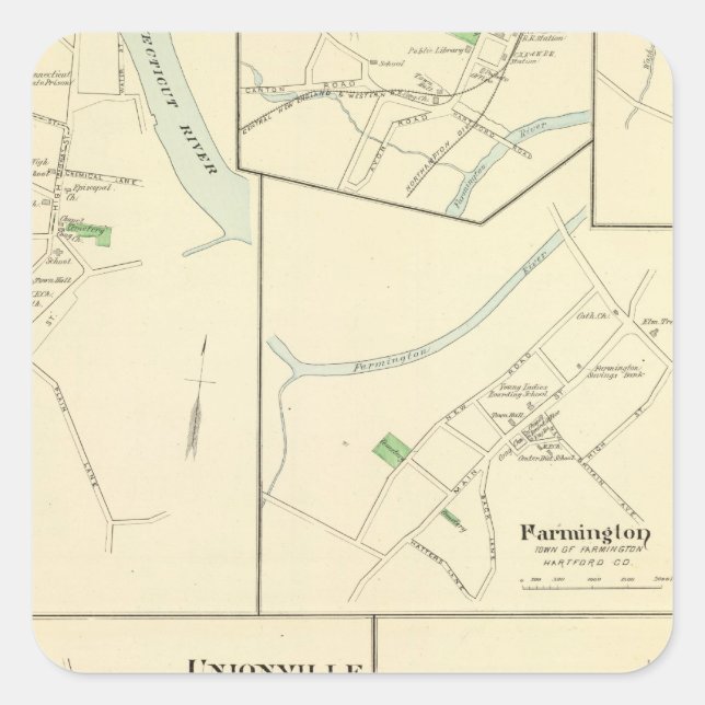 Windsor Locks Square Sticker (Front)