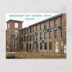 Windsor, Nova Scotia Textiles Mill Postcard