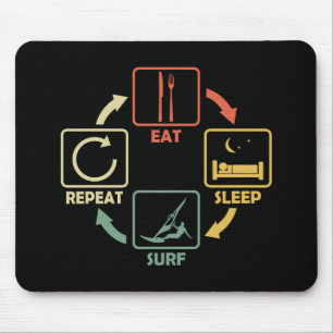 Windsurf Windsurfing Eat Sleep Repeat Retro Mouse Pad