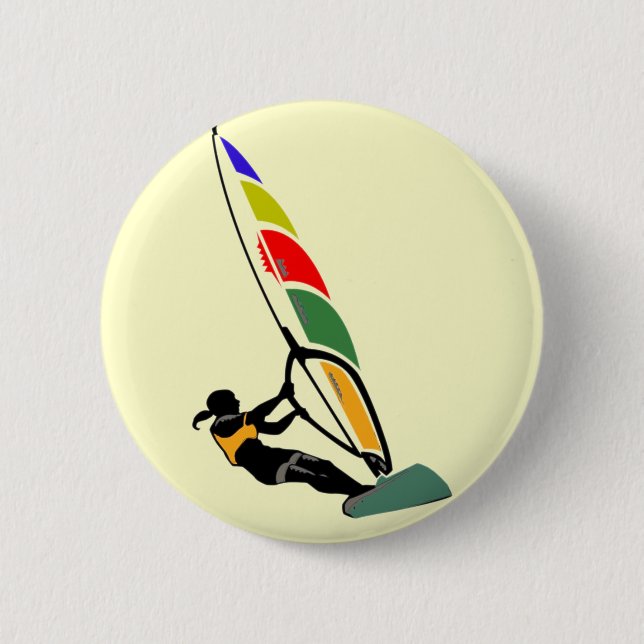 Windsurf with Excitement 6 Cm Round Badge (Front)