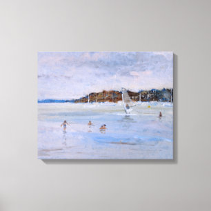Windsurfer and Bathers Canvas Print