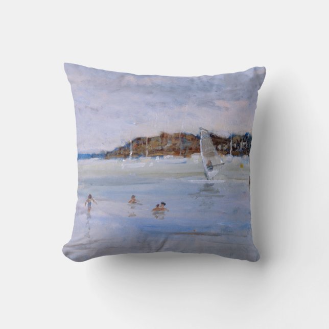 Windsurfer and Bathers Cushion (Front)