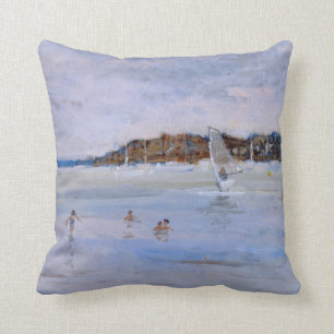Windsurfer and Bathers Cushion