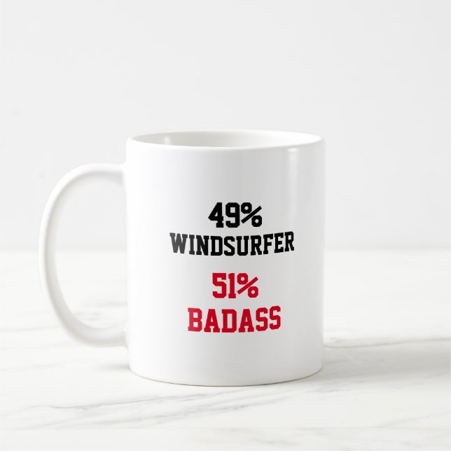Windsurfer Badass Coffee Mug (Left)