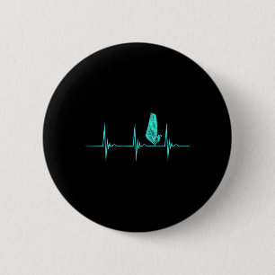 Windsurfer Heartbeat Ekg Pulse Water Sport Windsur 6 Cm Round Badge