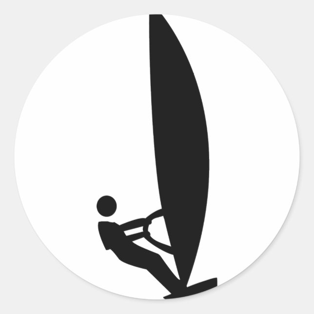 windsurfer icon classic round sticker (Front)