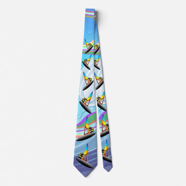 WindSurfer on Big Ocean Waves Tie (Front)