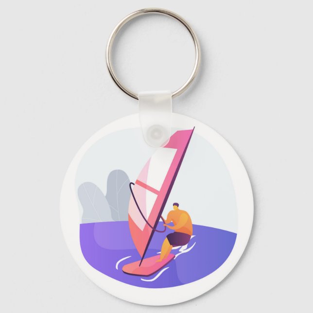 Windsurfer windsurfing key ring (Front)