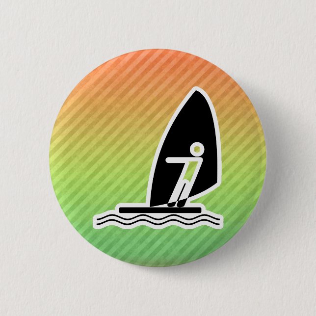 Windsurfing 6 Cm Round Badge (Front)