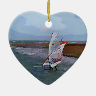 WINDSURFING CERAMIC TREE DECORATION