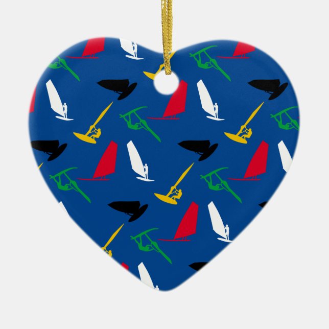 Windsurfing Ceramic Tree Decoration (Front)