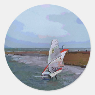 WINDSURFING CLASSIC ROUND STICKER