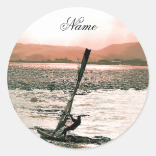 WINDSURFING CLASSIC ROUND STICKER