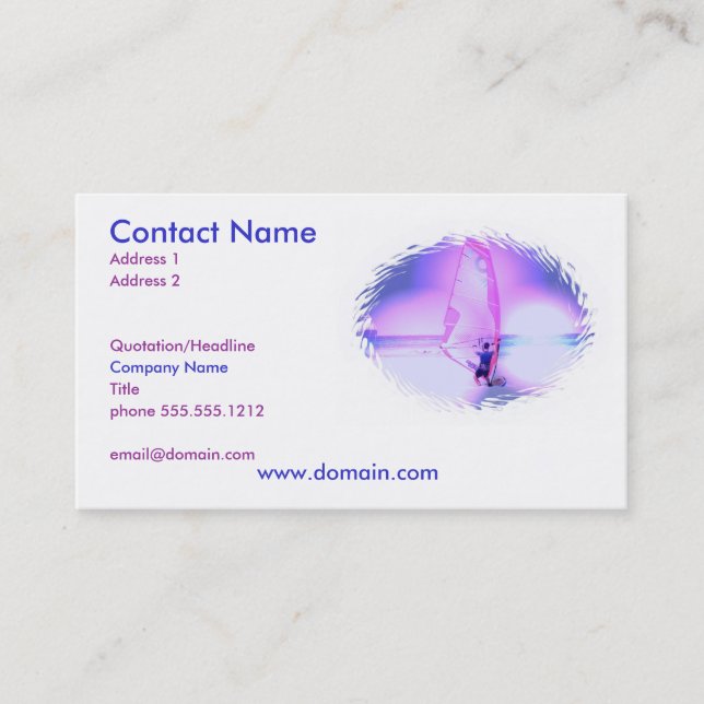 Windsurfing Colour Business Card (Front)