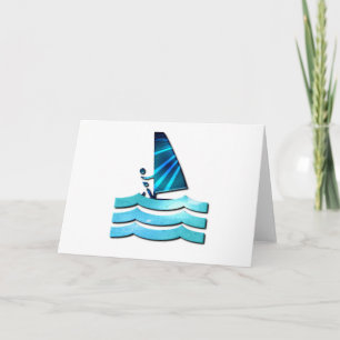 Windsurfing Design Greeting Card