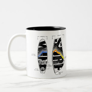 Windsurfing Gear Board and Sail Graphic Two-Tone Coffee Mug