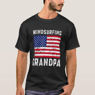 Windsurfing Grandpa American Flag Costumed T-Shirt