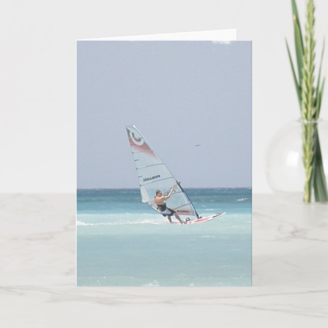 Windsurfing Greeting Card (Front)