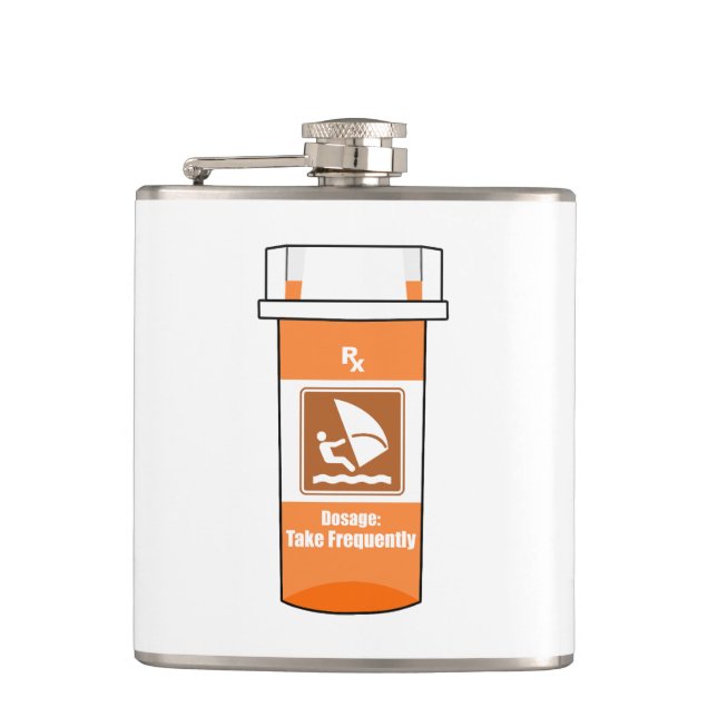 Windsurfing Is My Drug Hip Flask (Front)