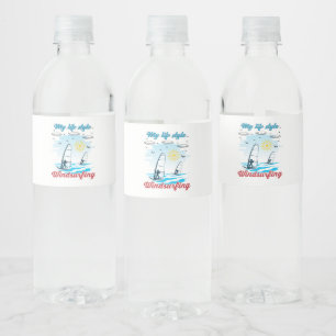 Windsurfing Is My Life Style Water Bottle Label